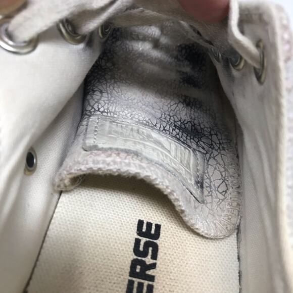 Converse All Stars CAS Crackled iridescent Leather Sneakers Shoes womens 7.5 - Picture 14 of 14